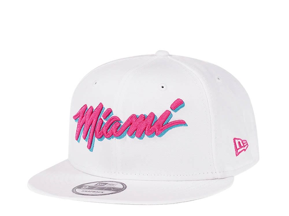 New Era Miami Heat Vice Edition White 9Fifty Snapback Gorra