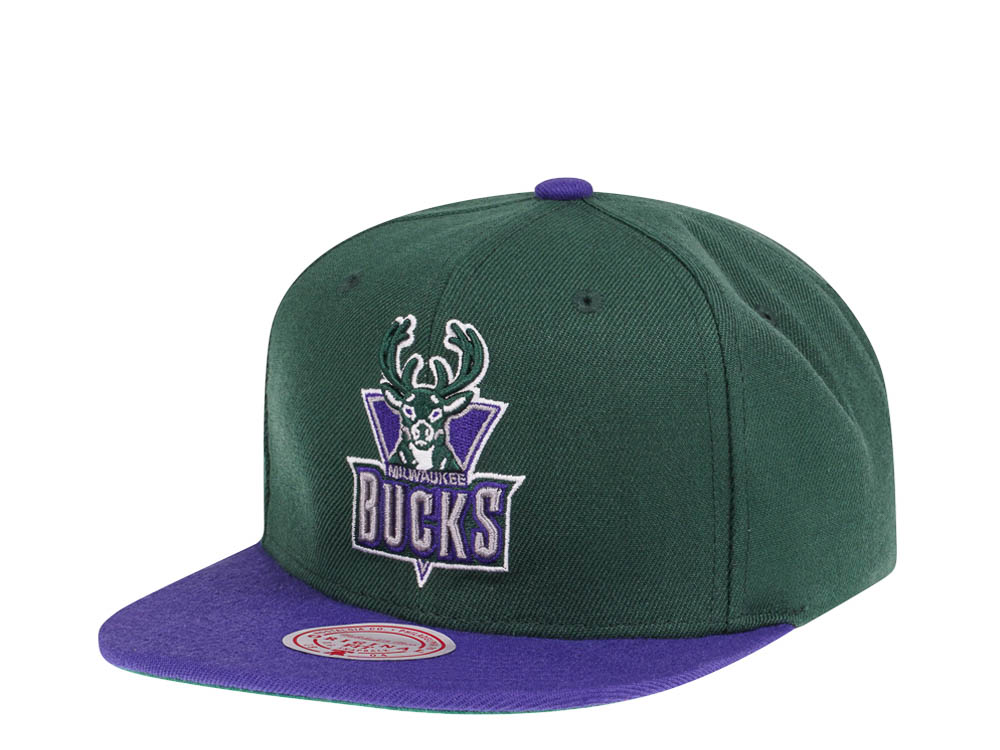 Mitchell & Ness Milwaukee Bucks Team Two Tone Hardwood Classics Snapback Gorra
