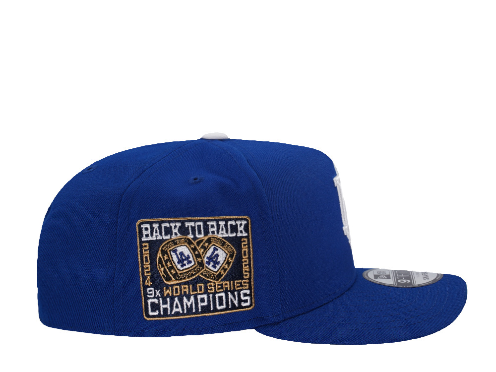 New Era Los Angeles Dodgers  Back to Back World Series Blue Classic Edition 9Fifty A Frame Snapback Gorra
