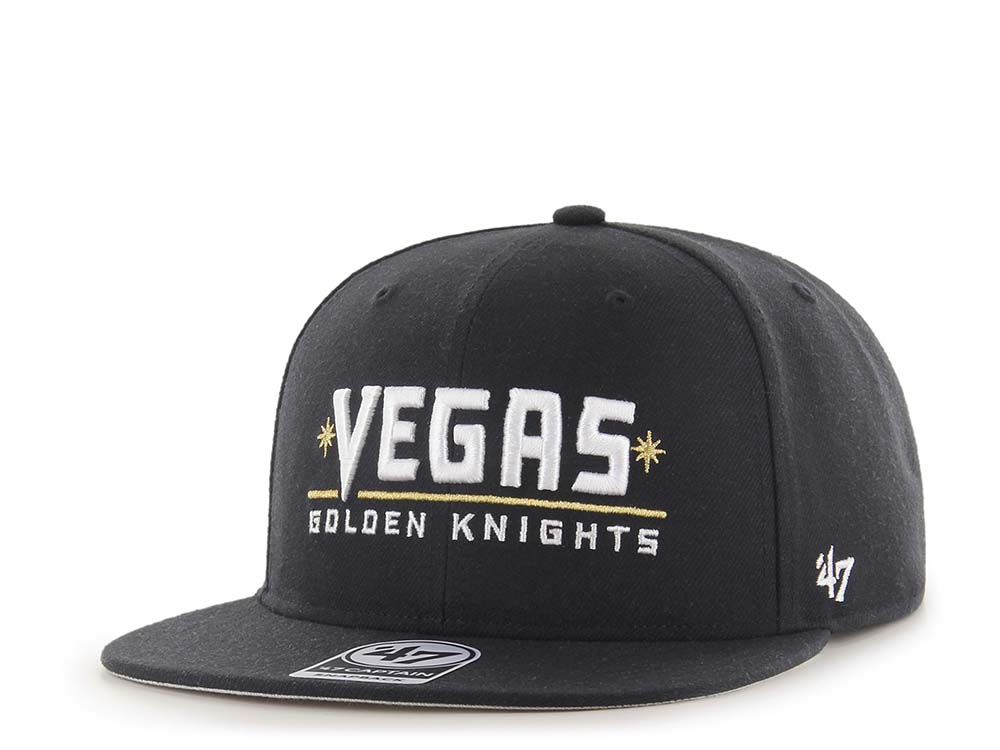 47Brand Vegas Golden Knights No Shot Black Script Captain Snapback Gorra