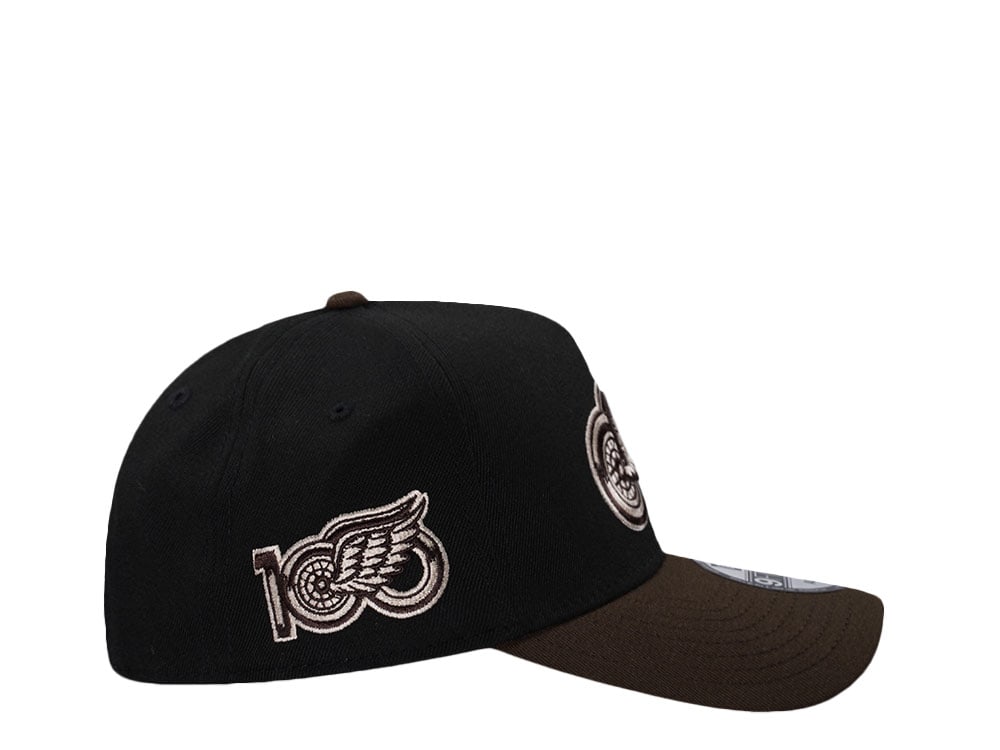 New Era Detroit Red Wings 100th Anniversary Black Two Tone Edition 9Forty A Frame Snapback Gorra
