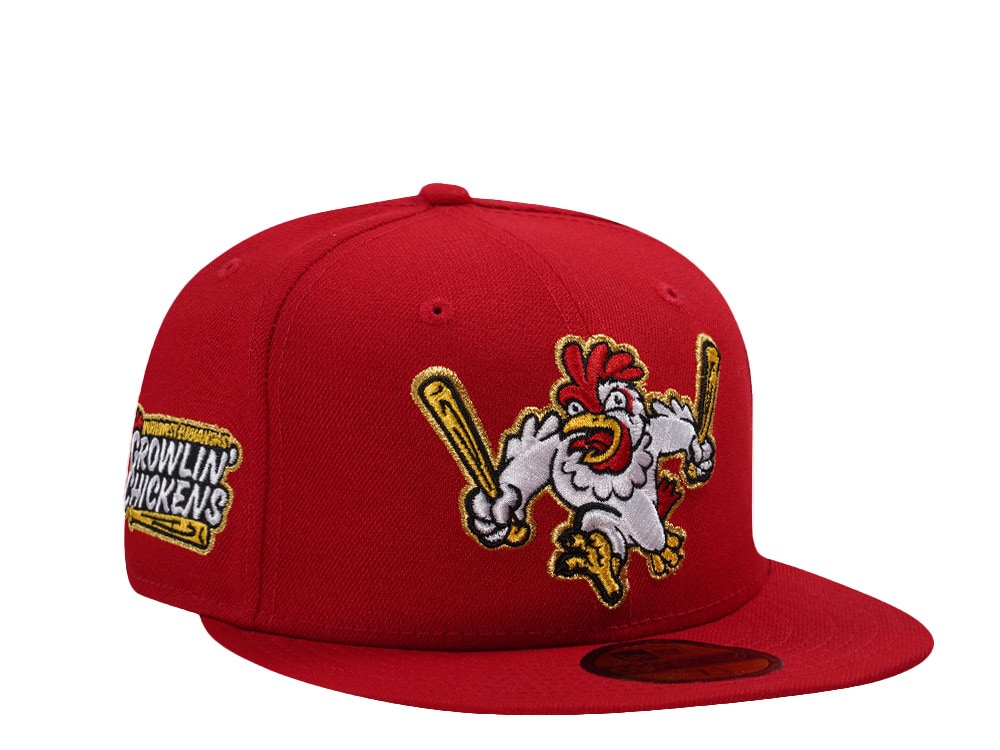 New Era Northwestern Arkansas Growlin' Chickens Scarlet Prime Edition 59Fifty Fitted Gorra