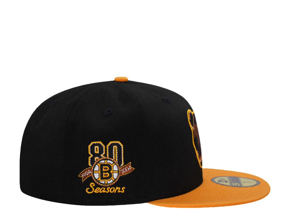 New Era Boston Bruins 80 Seasons Black Two Tone Edition 59Fifty Fitted Gorra