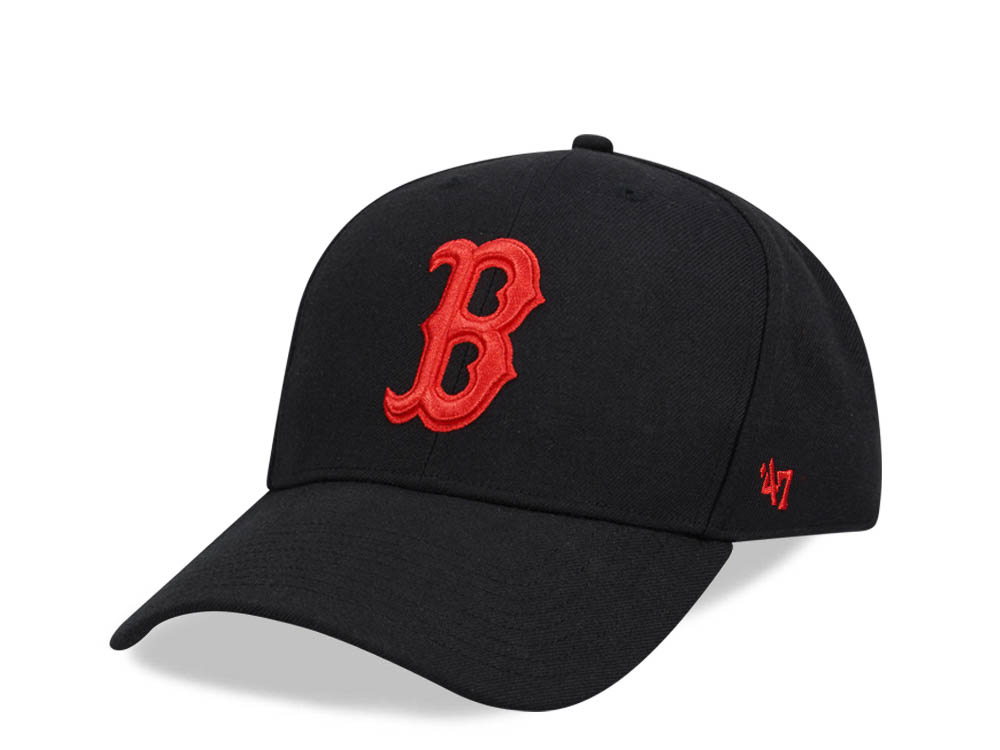 47Brand Boston Red Sox Black MVP Snapback Gorra
