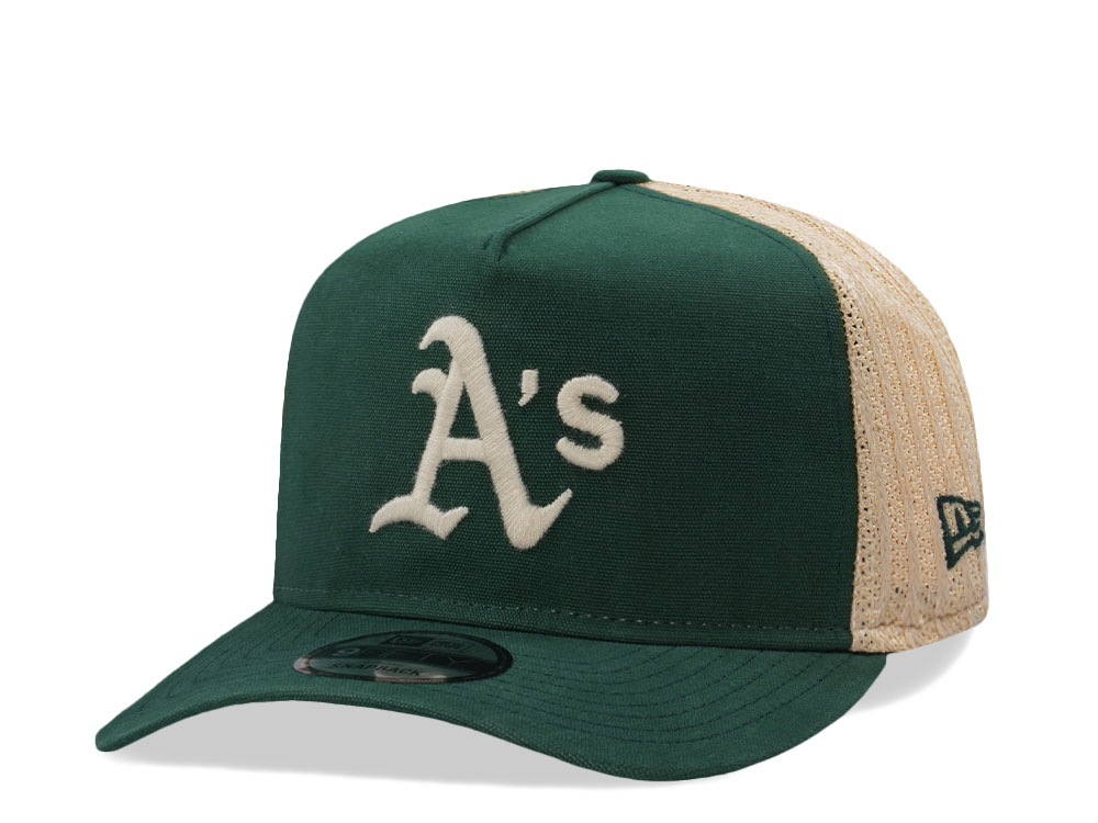 New Era Oakland Athletics Grained Green Edition 9Fifty Trucker A Frame Snapback Gorra