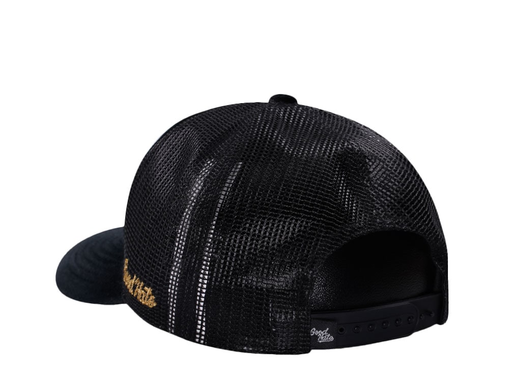 Good Hats Home Defense Black Velour Trucker Snapback Gorra