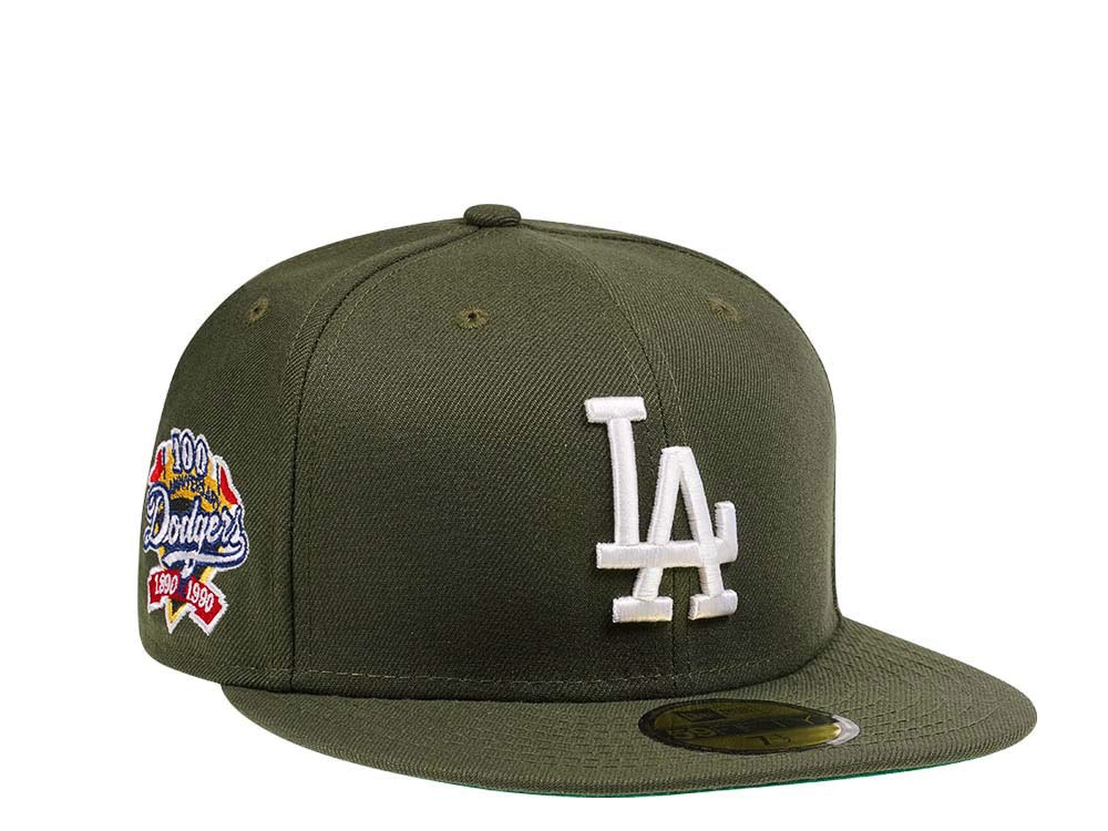 New Era Los Angeles Dodgers 100th Anniversary Rifle Green Edition 59Fifty Fitted Gorra