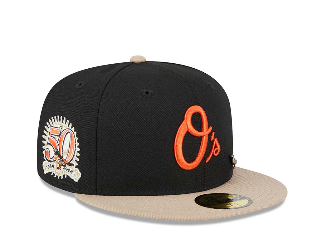 New Era Baltimore Orioles 50th Anniversary Varsity Pin Two Tone Edition 59Fifty Fitted Gorra