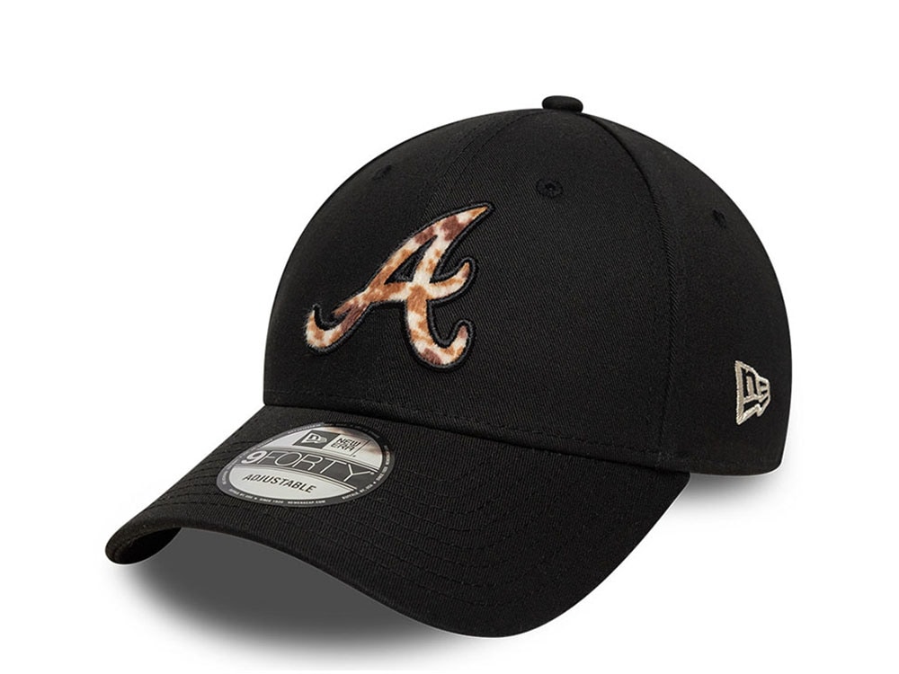 New Era Atlanta Braves Faux Pony Infill Black 9Forty Strapback Gorra