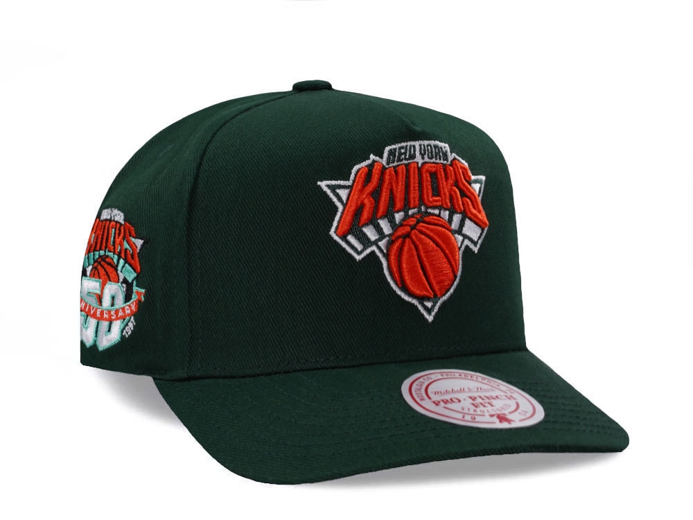Mitchell & Ness New York Knicks 50th Anniversary Green Edition Pro Pinch Fit Snapback Gorra