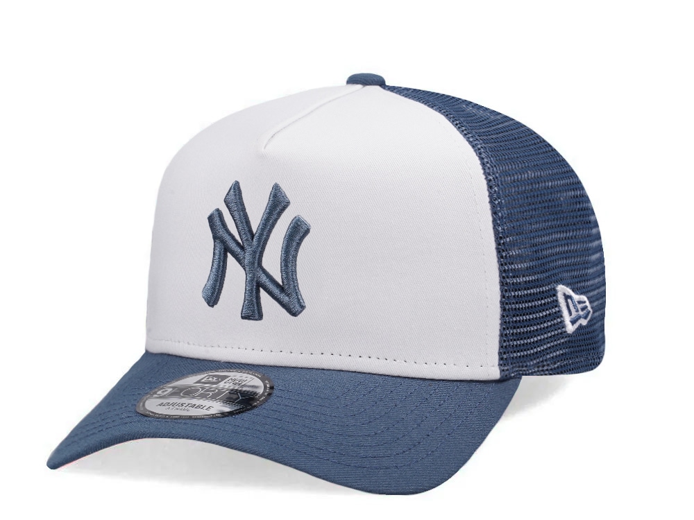 New Era New York Yankees Indigo White Two Tone Edition 9Forty A Frame Trucker Snapback Gorra