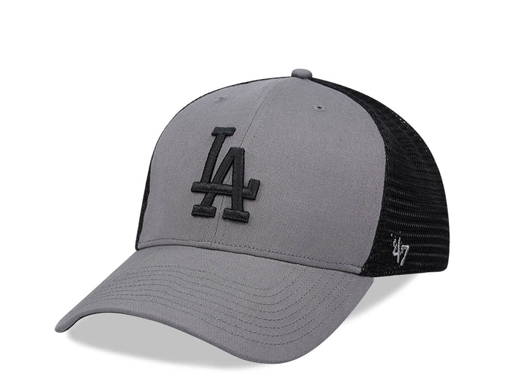 47Brand Los Angeles Dodgers Dark Gray Ballpark Mesh MVP Trucker Snapback Gorra