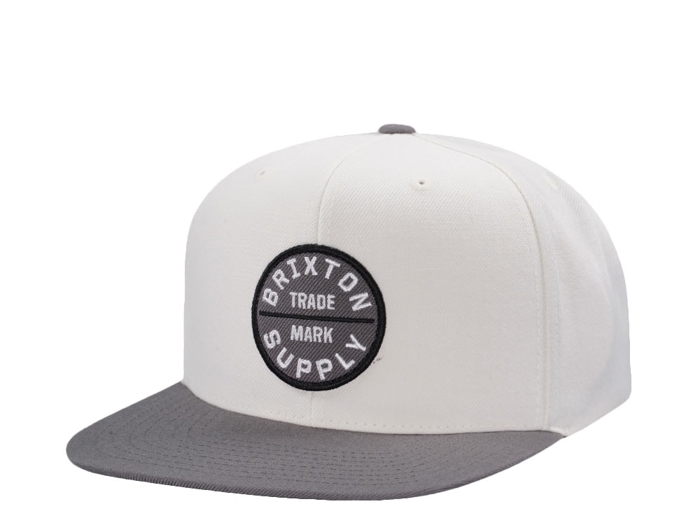 Brixton Supply Logo White Snapback Gorra