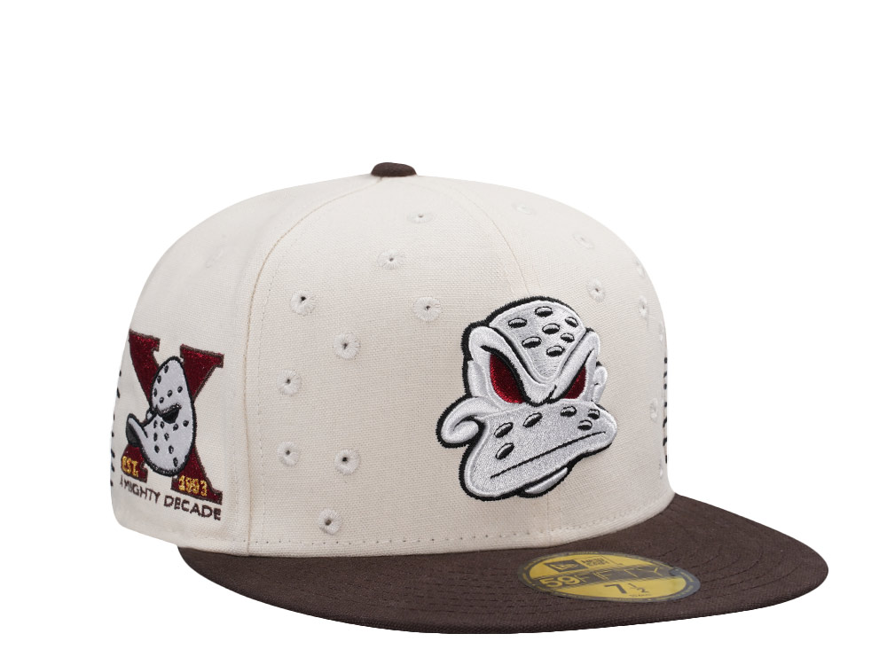 New Era Anaheim Ducks 10th Anniversary Canvas Chrome Two Tone Horror Edition 59Fifty Fitted Gorra