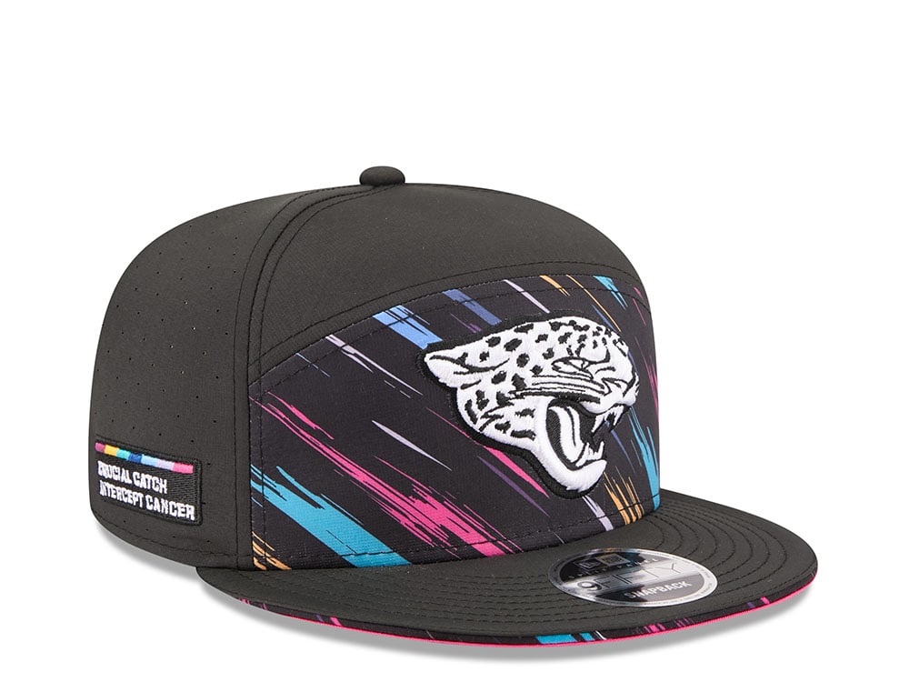 New Era Jacksonville Jaguars Crucial Catch 2026 Black Edition 9Fifty Split Panel Snapback Gorra