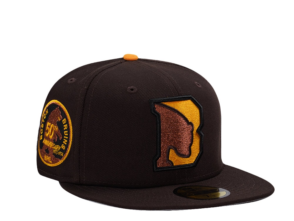 New Era Boston Bruins 50th Anniversary Burnt Wood Prime Edition 59Fifty Fitted Gorra