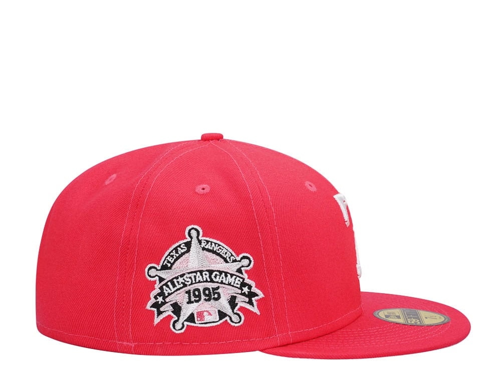 New Era Texas Rangers All Star Game 1995 Lava Pink Edition 59Fifty Fitted Gorra