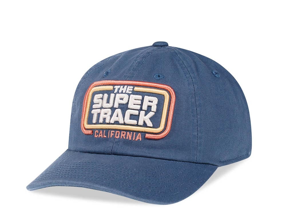 American Needle The Super Track Blue Vintage Casual Strapback Gorra