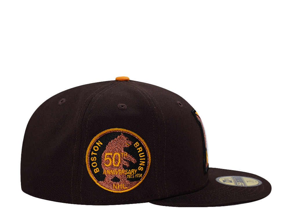 New Era Boston Bruins 50th Anniversary Burnt Wood Prime Edition 59Fifty Fitted Gorra